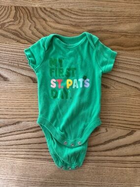 Old Navy Green "My First St. Pat's Day" Baby One-Piece